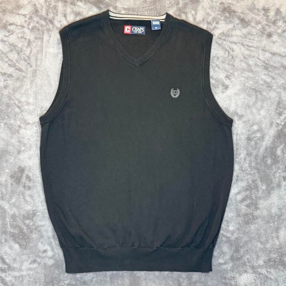 Chaps Men's Black and Grey Gilet